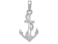 FJC Finejewelers 14k White Gold White 3d Anchor with Rope Polish Charm