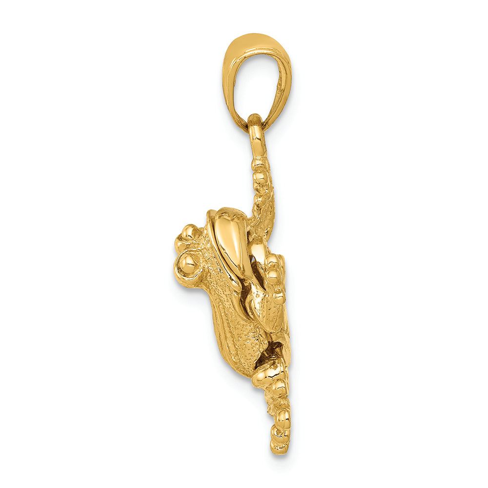 FJC Finejewelers 14k Yellow Gold Solid Polished 3d Moveable Frog Charm