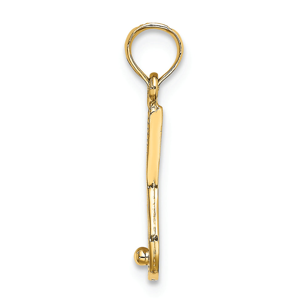FJC Finejewelers 14k Yellow Gold Solid Polished 3d Tennis Racquet Charm