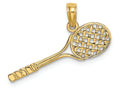 FJC Finejewelers 14k Yellow Gold Solid Polished 3d Tennis Racquet Charm
