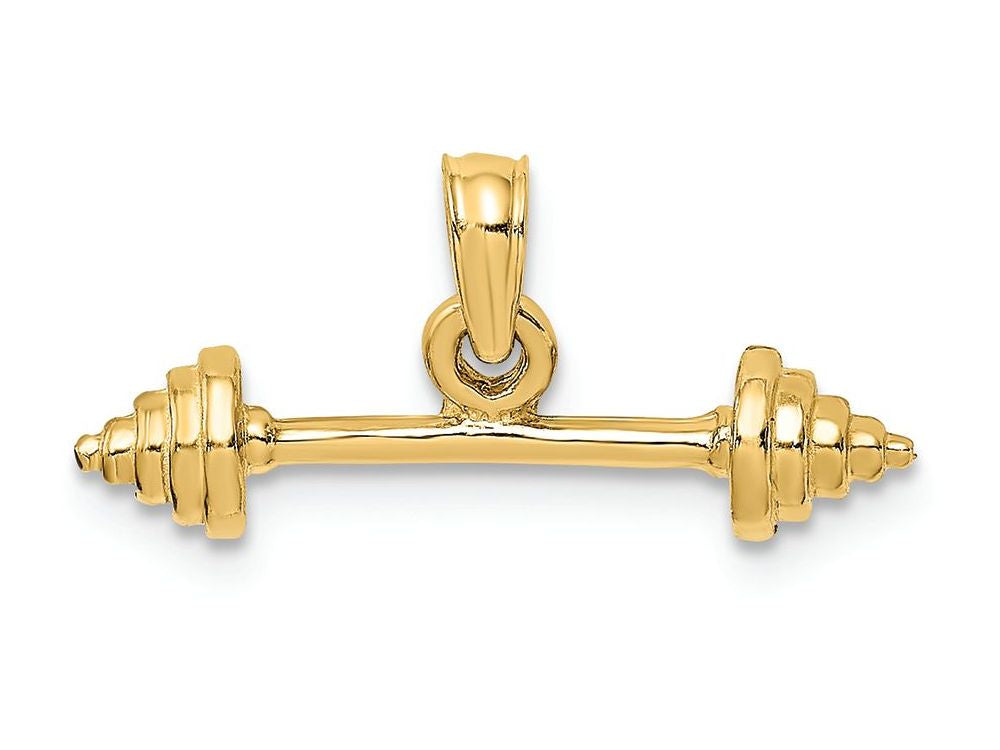 FJC Finejewelers 14k Yellow Gold Solid Polished 3d Dumbbell Charm