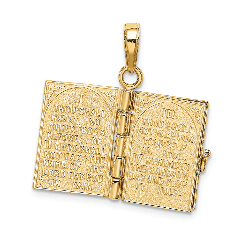 FJC Finejewelers 14k Yellow Gold Ten Commandments Bible Charm