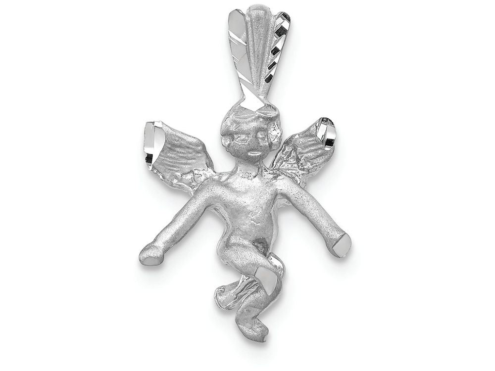 FJC Finejewelers 14k White Gold Satin Angel Charm