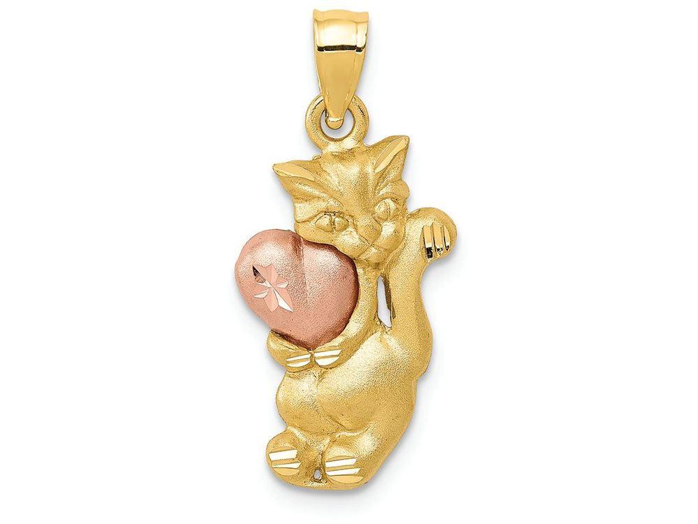 FJC Finejewelers 14k Two-tone Gold Cat Charm