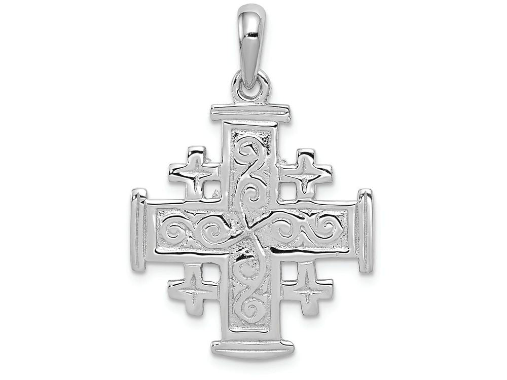 FJC Finejewelers 14k White Gold Jerusalem Cross Charm