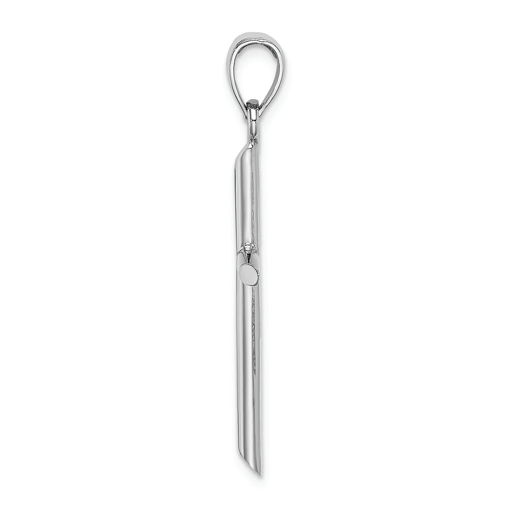 FJC Finejewelers 14k White Gold Cylinder Cross Polish Angled Tips Charm