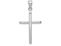 FJC Finejewelers 14k White Gold Cylinder Cross Polish Angled Tips Charm