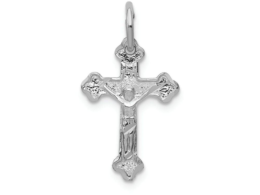 FJC Finejewelers 14k White Gold Bright Cut Crucifix Charm