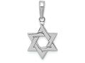 FJC Finejewelers 14k White Gold 3d Star Of David- Jewish Charm
