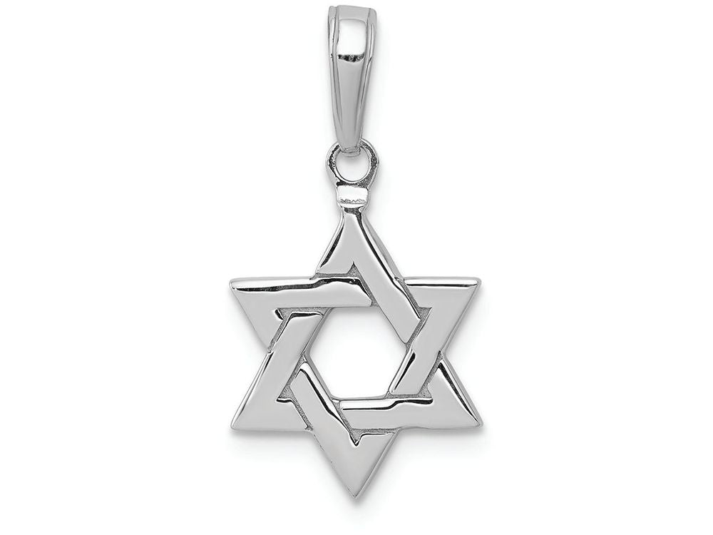 FJC Finejewelers 14k White Gold 3d Star Of David- Jewish Charm