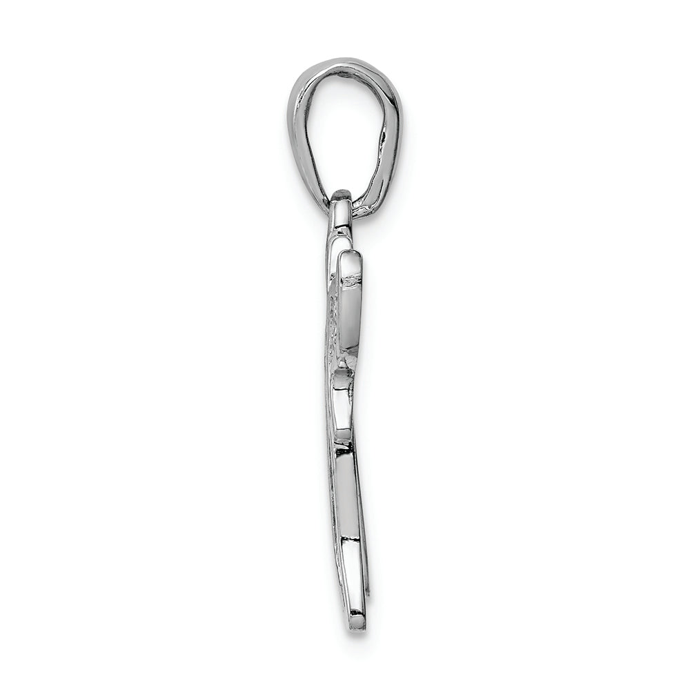 FJC Finejewelers 14k White Gold Mesh Chai Charm