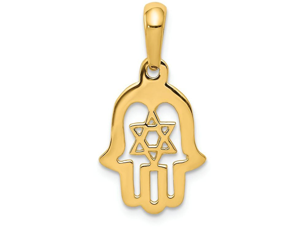 FJC Finejewelers 14k Yellow Gold Star Of David Chamseh Charm
