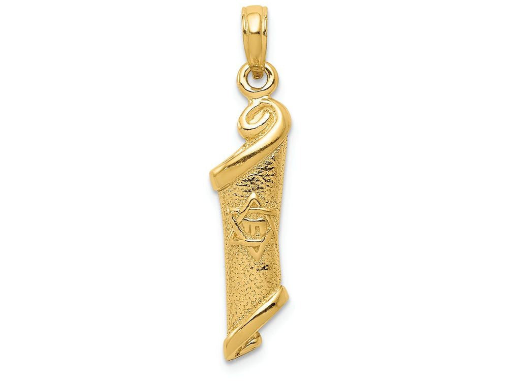 FJC Finejewelers 14k Yellow Gold Torah with Star Of David Charm