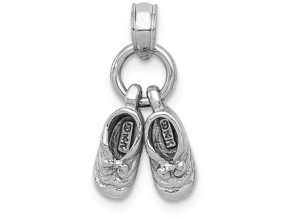 FJC Finejewelers 14k White Gold 3d Baby Bootiesdangle Charm