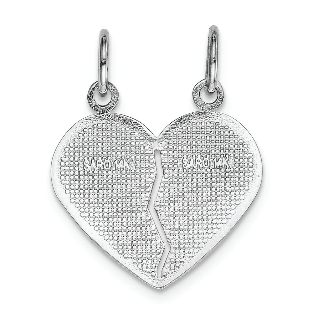 FJC Finejewelers 14k White Gold Daughtermom 2 Piece Heart Charm