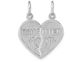 FJC Finejewelers 14k White Gold Daughtermom 2 Piece Heart Charm