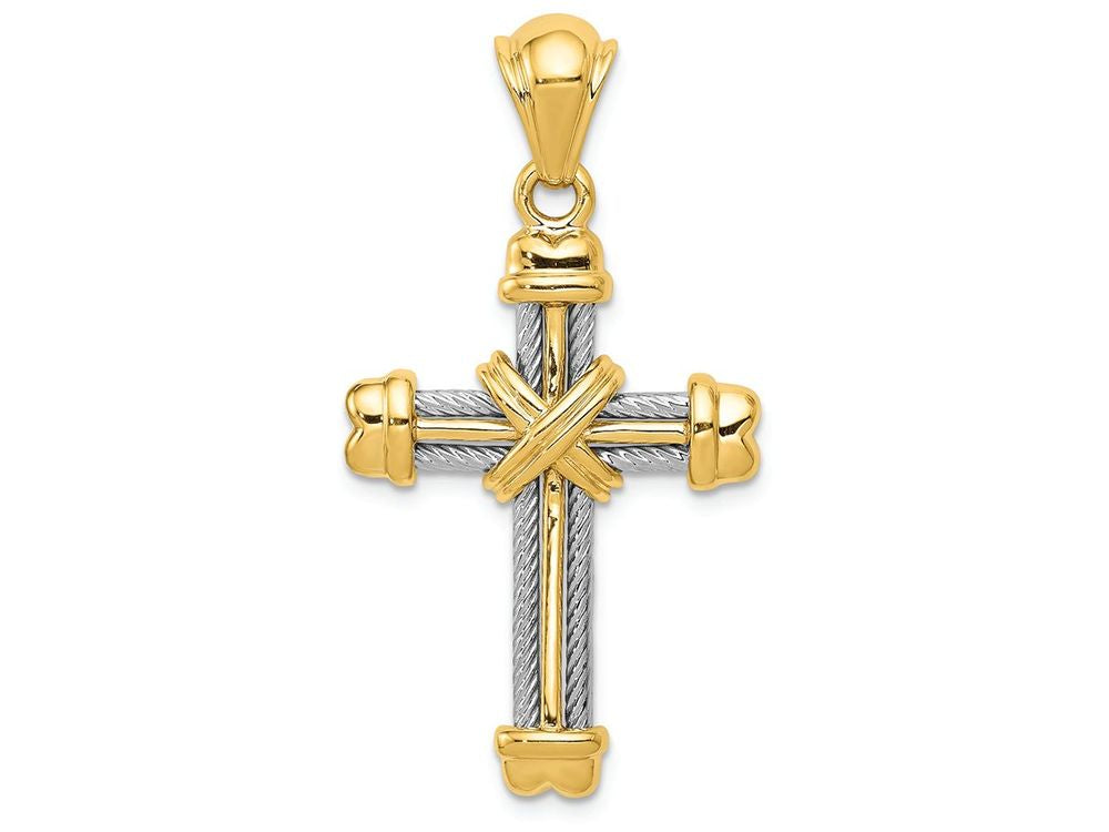 FJC Finejewelers 14k Two-tone Gold Cross Charm