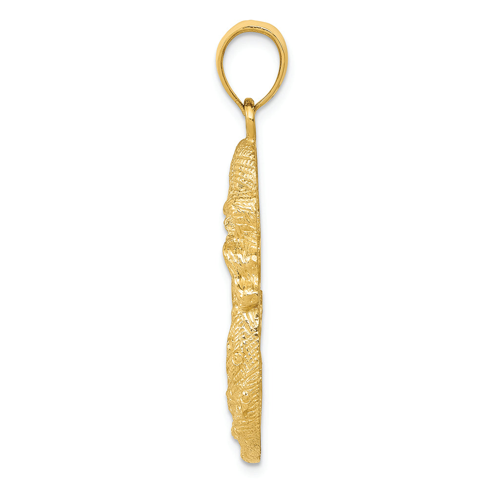 FJC Finejewelers 14k Yellow Gold Solid Satin Polished Mother Holding Child Charm