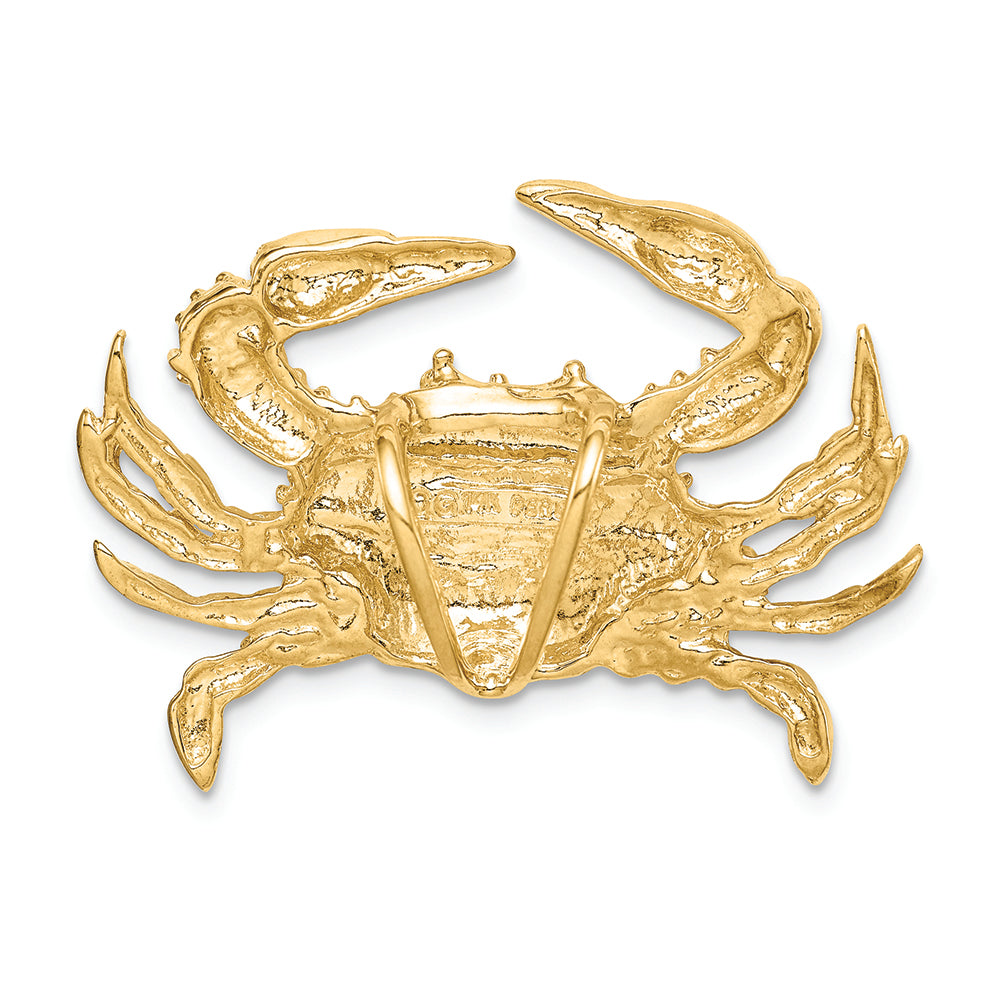 FJC Finejewelers 14k Yellow Gold Blue Crab Slide Charm