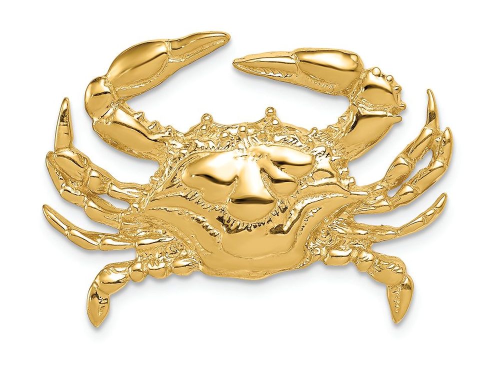 FJC Finejewelers 14k Yellow Gold Blue Crab Slide Charm