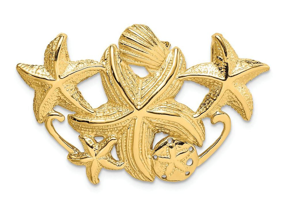 FJC Finejewelers 14k Yellow Gold Starfish Cluster Slide Charm