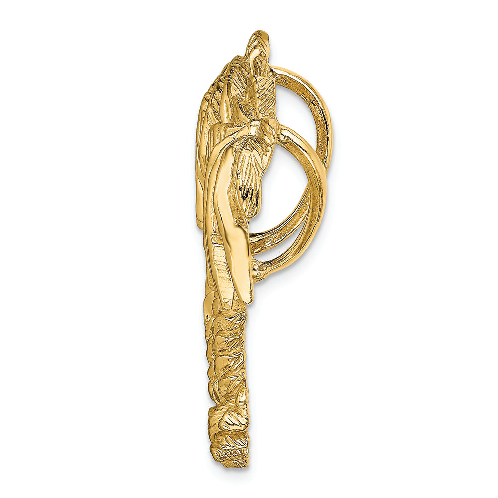 FJC Finejewelers 14k Yellow Gold Double Palm Tree Slide Charm