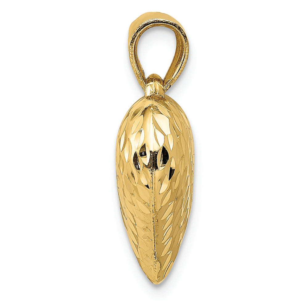 FJC Finejewelers 14k Yellow Gold Bright Cut Puffed Heart Charm
