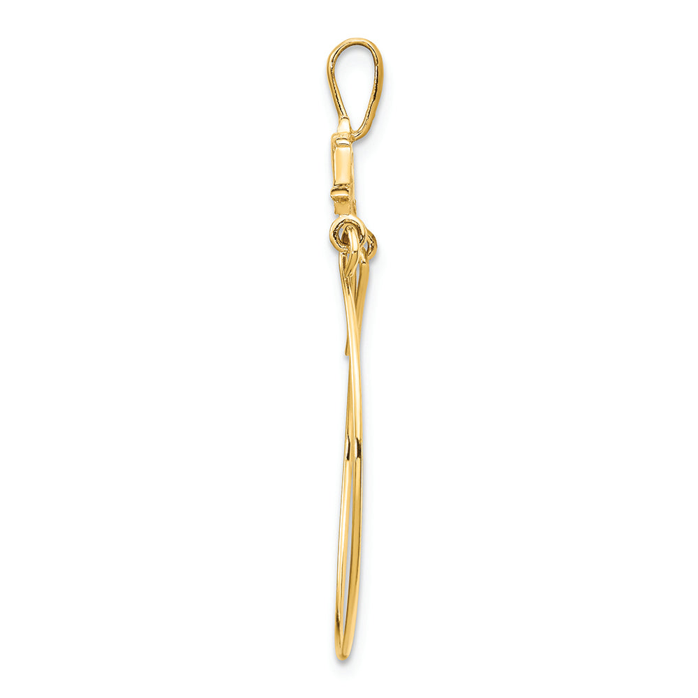 FJC Finejewelers 14k Yellow Gold Double Dolphins Charm Holder Charm