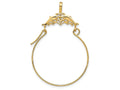FJC Finejewelers 14k Yellow Gold Double Dolphins Charm Holder Charm