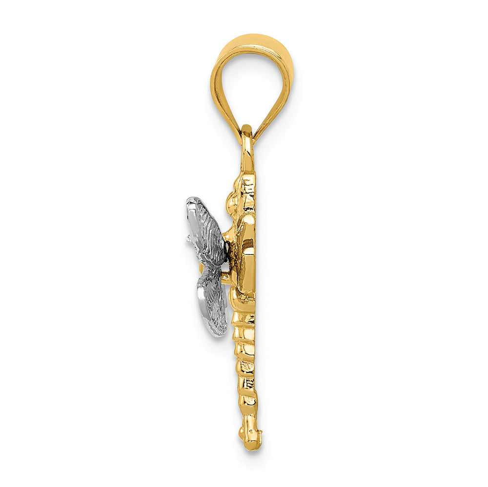 FJC Finejewelers 14k Two-tone Gold Dragonfly Charm