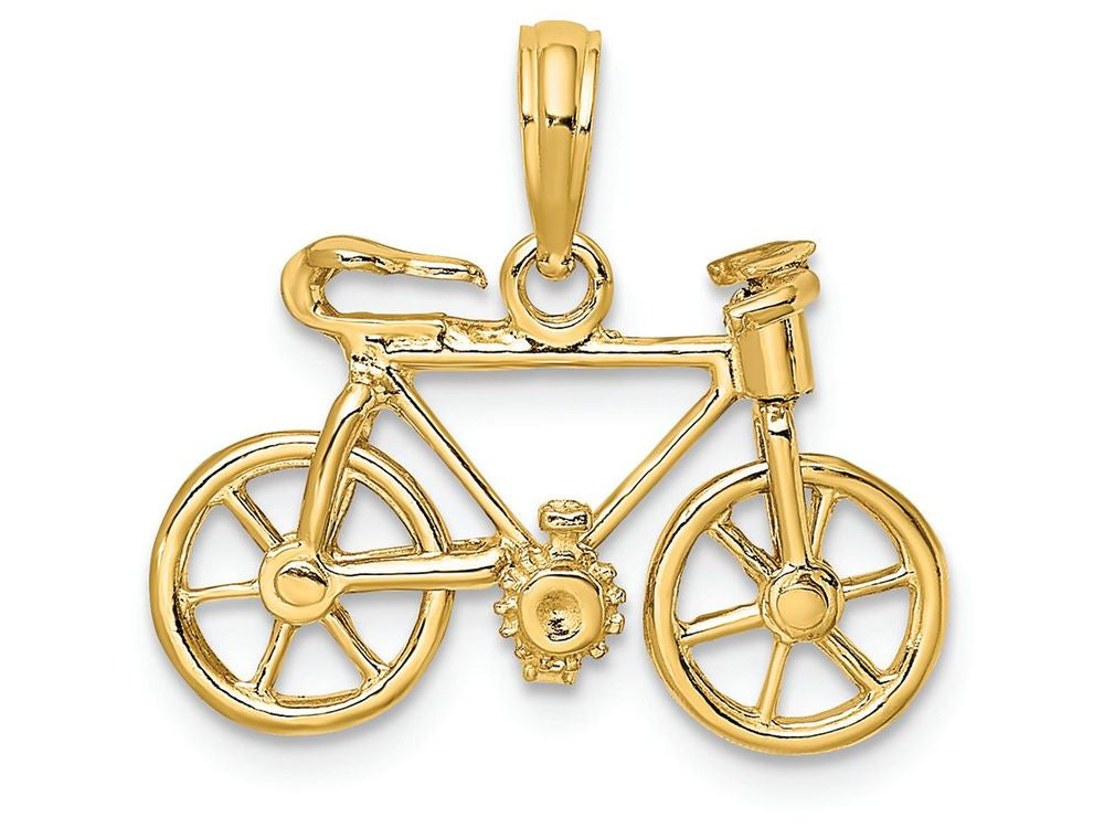 FJC Finejewelers 14k Yellow Gold 3d Moveable Bicycle Charm