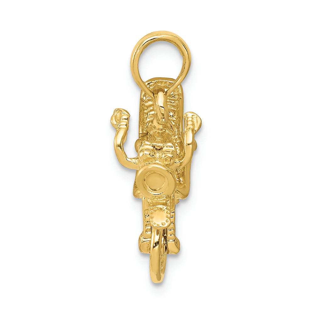 FJC Finejewelers 14k Yellow Gold 3d Moveable Motorcycle Charm