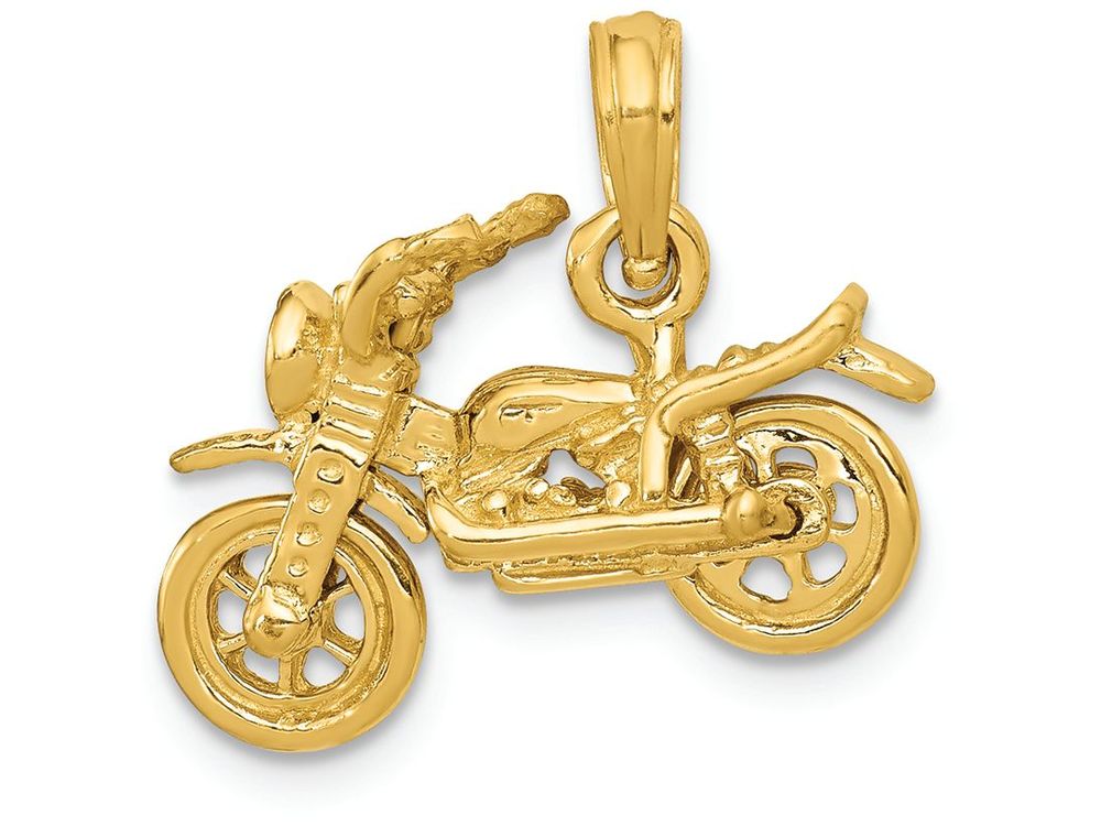 FJC Finejewelers 14k Yellow Gold 3d Moveable Motorcycle Charm