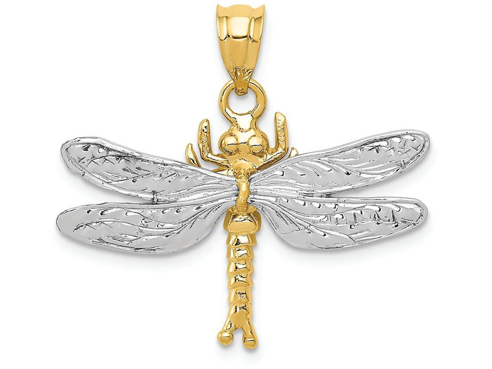 FJC Finejewelers 14k Two-tone Gold Dragonfly Charm
