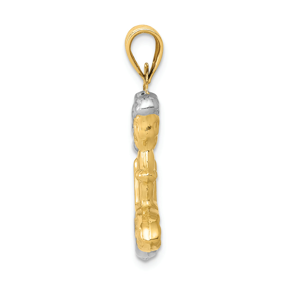 FJC Finejewelers 14k Yellow Gold with Rhodium 3d Mermaid Charm