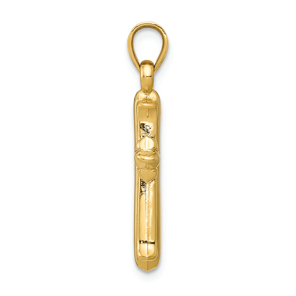 FJC Finejewelers 14k with with Rhodium Reversible Hollow Cross Charm