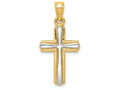 FJC Finejewelers 14k Yellow Gold with with Rhodium Cross Charm