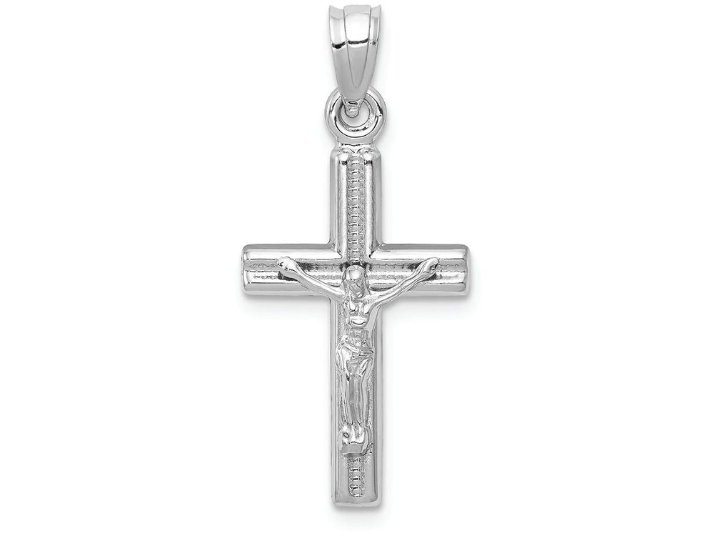 FJC Finejewelers 14k White Gold Hollow Crucifix Charm