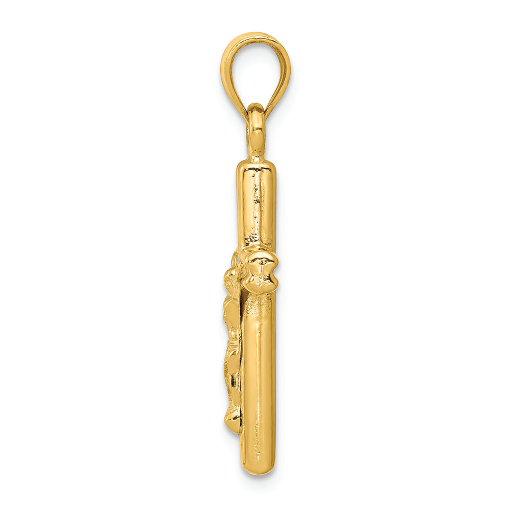 FJC Finejewelers 14k Yellow Gold Hollow Crucifix Charm