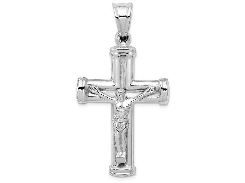 FJC Finejewelers 14k White Gold Reversible Crucifixcross Charm