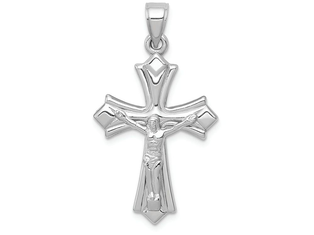 FJC Finejewelers 14k White Gold Reversible Crucifixcross Charm