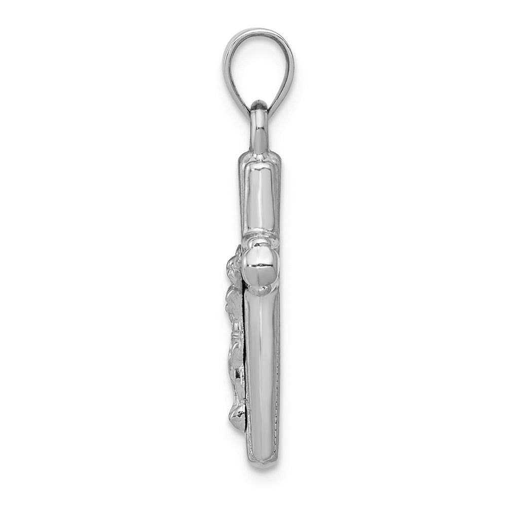 FJC Finejewelers 14k White Gold Reversible Crucifixcross Charm