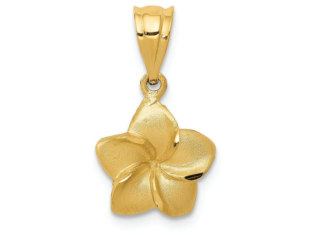 FJC Finejewelers 14k Yellow Gold Plumeria Floral Charm Charm