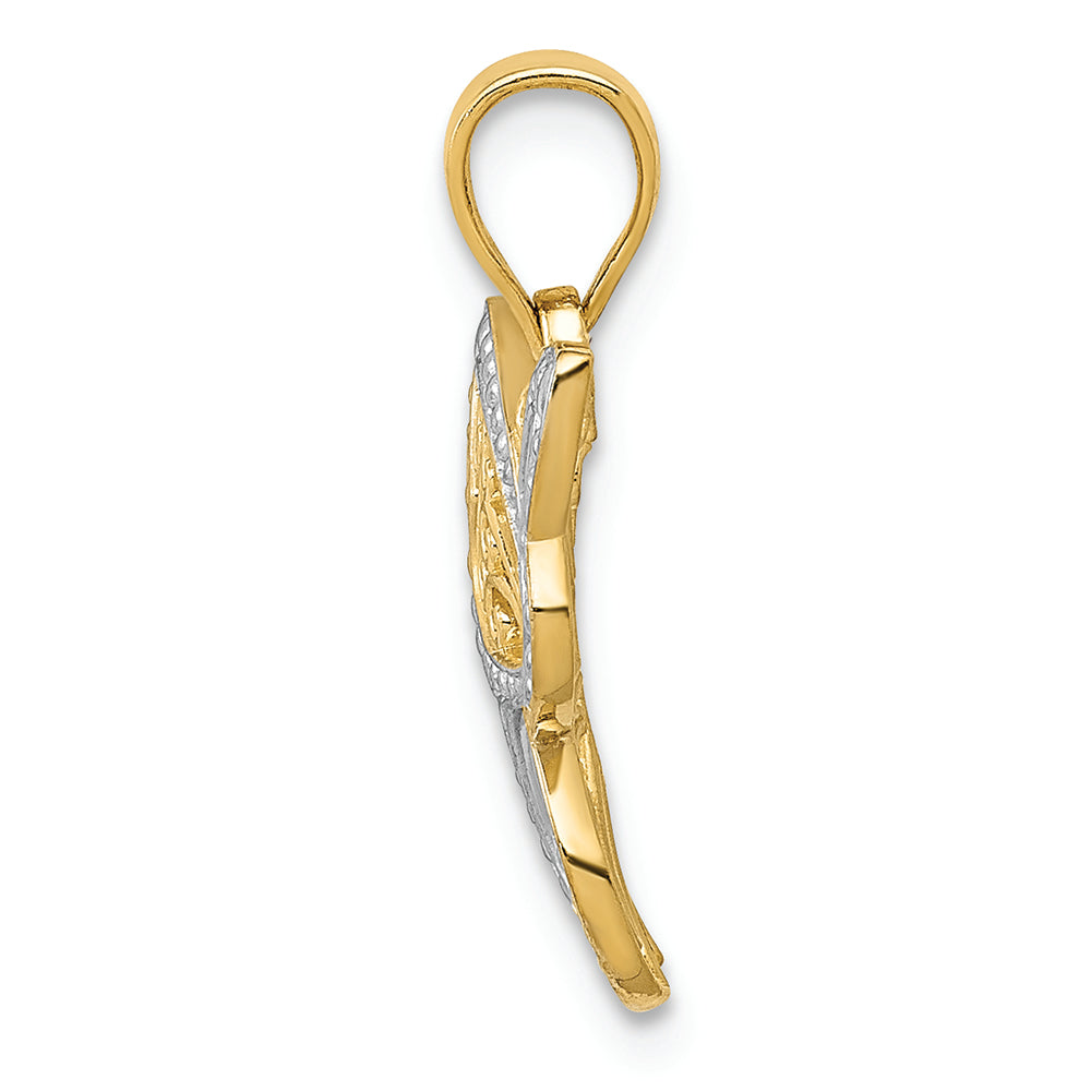 FJC Finejewelers 14k Yellow Gold with Rhodium Buttterfly Charm