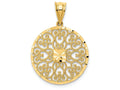 FJC Finejewelers 14k Yellow Gold Fancy Filigree Bright Cut Charm