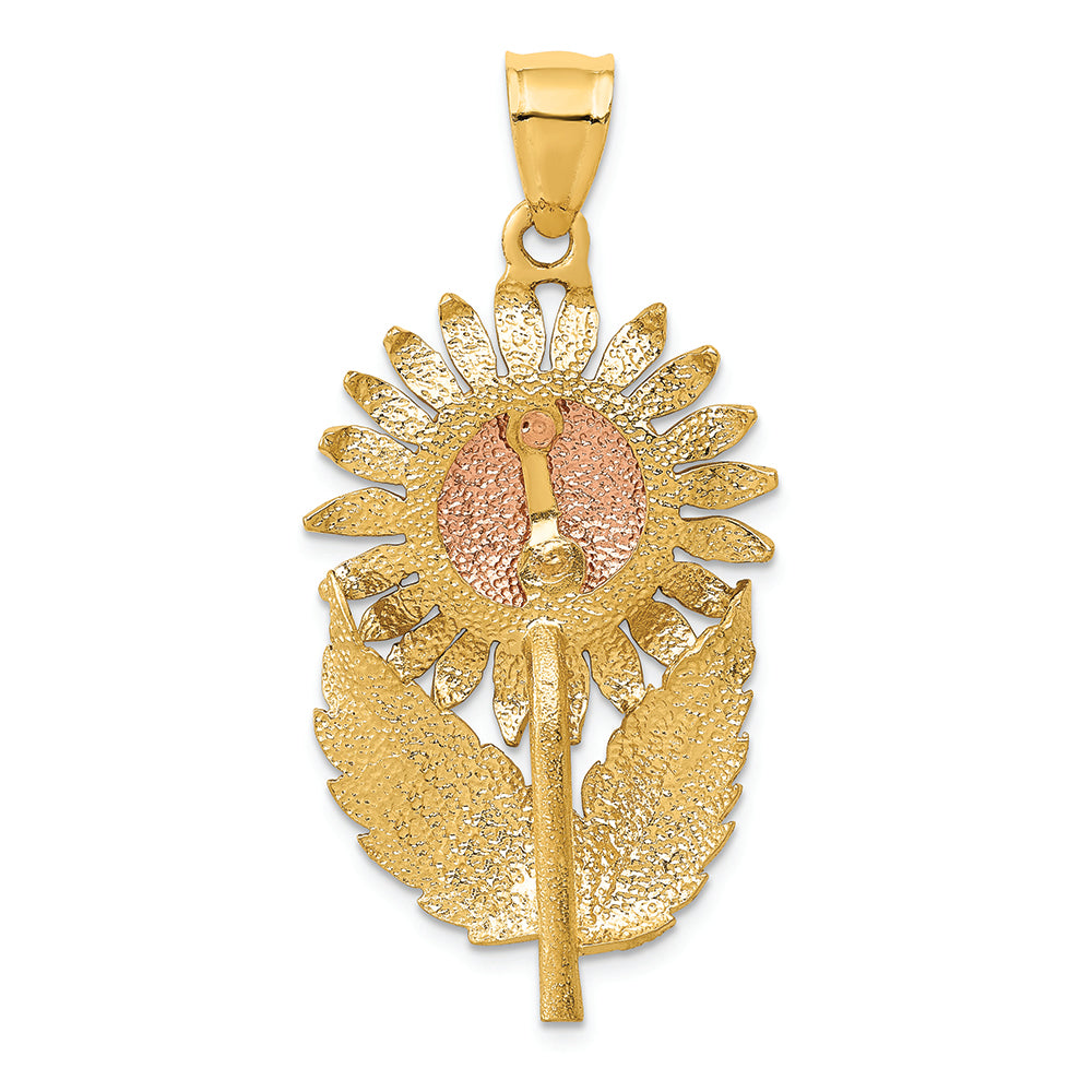 FJC Finejewelers 14k Two-tone Gold Sunflower Charm