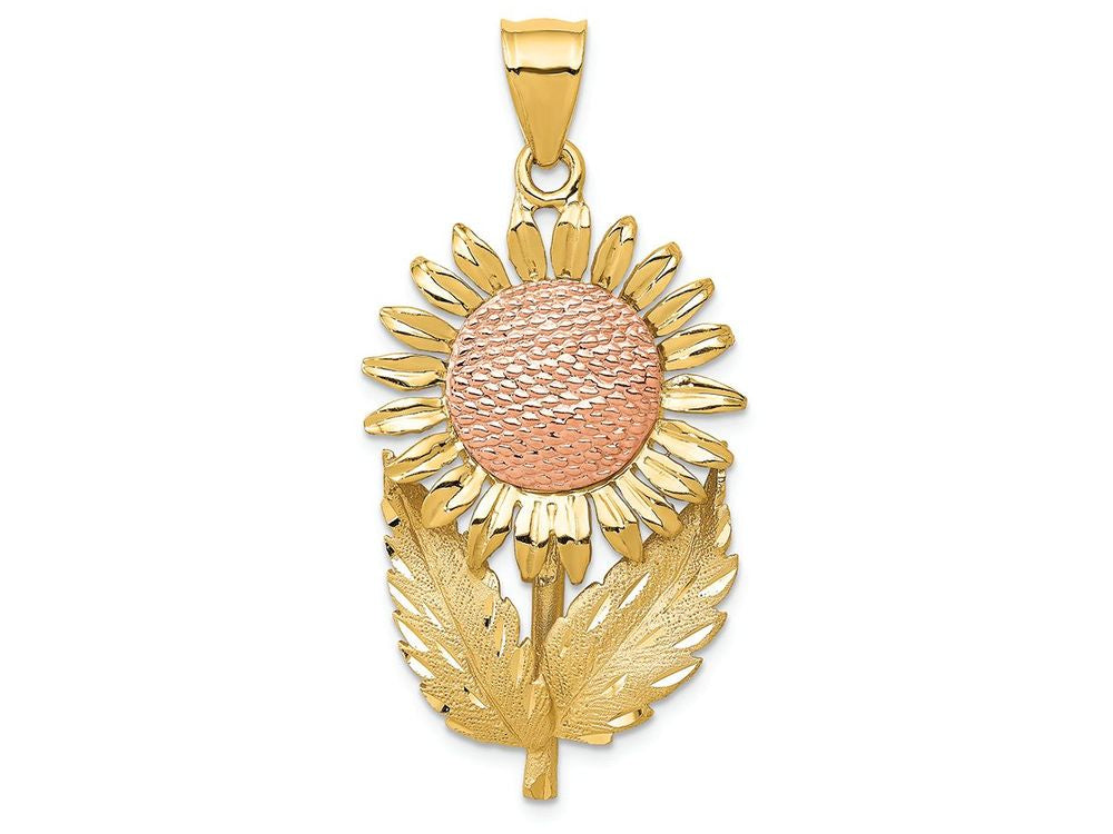 FJC Finejewelers 14k Two-tone Gold Sunflower Charm