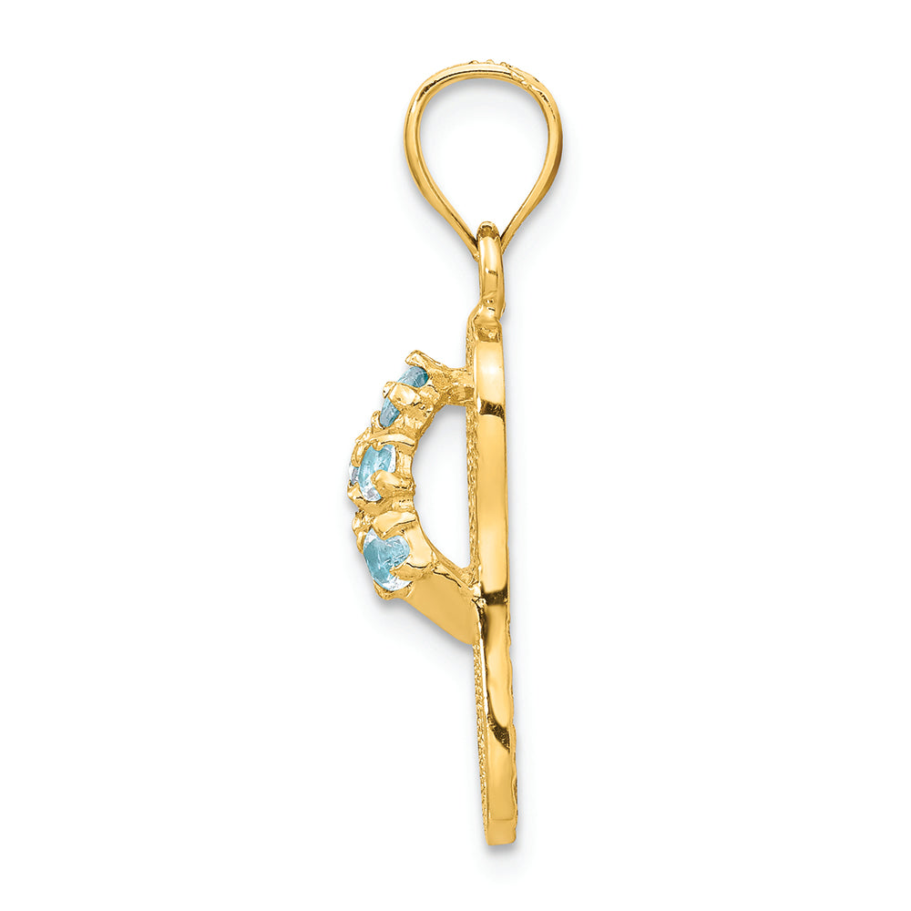 FJC Finejewelers 14k Yellow Gold March CZ Birth Month Stone Flip Flop Charm