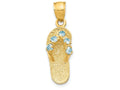FJC Finejewelers 14k Yellow Gold March CZ Birth Month Stone Flip Flop Charm