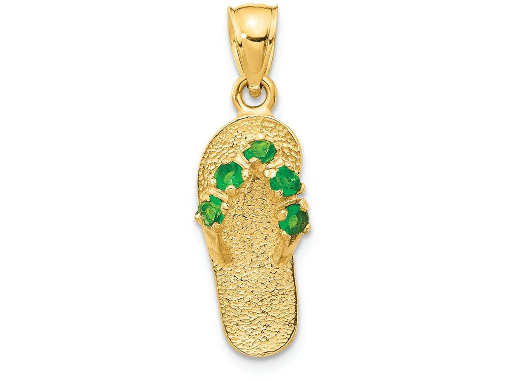 FJC Finejewelers 14k Yellow Gold May CZ Birth Month Stone Flip Flop Charm